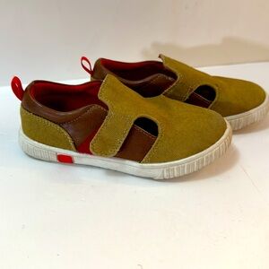 Kids Olive Green Slip-On Shoes Livie &Luca